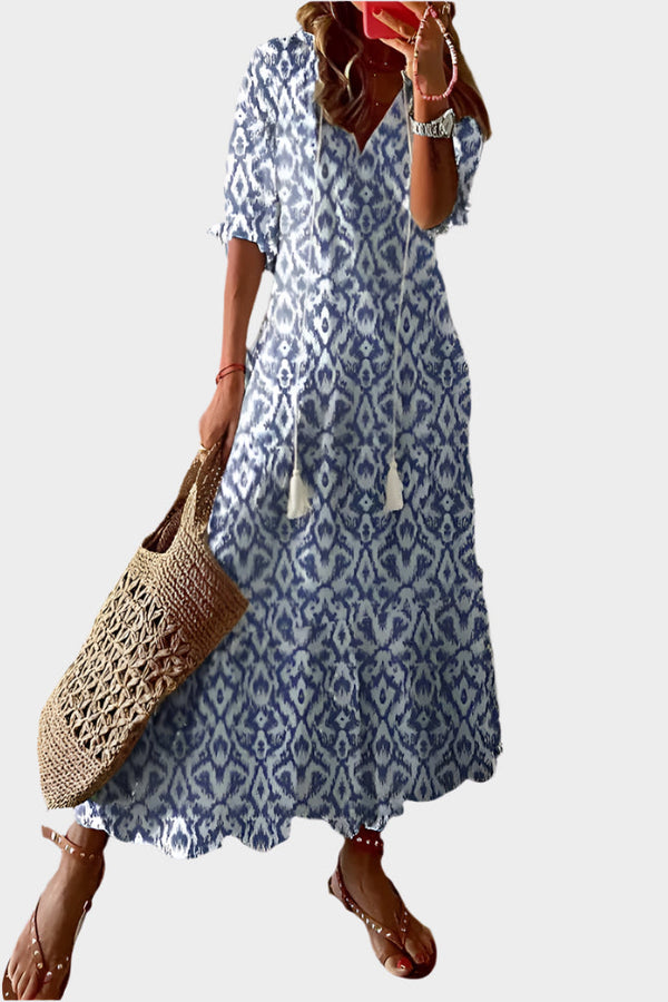 Vestido Vintage com Decote em V