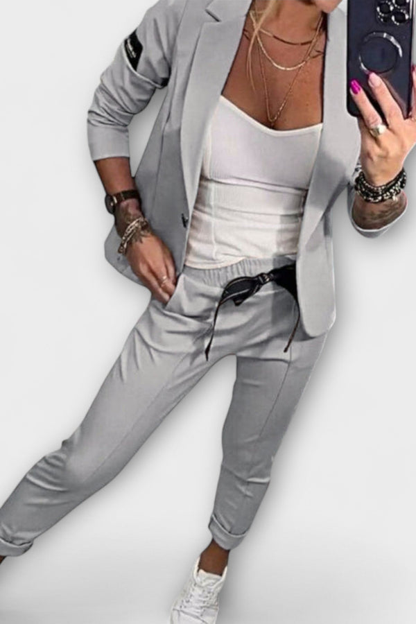 Vionne | Conjunto Elegante de Blusa, Jaqueta e Calças