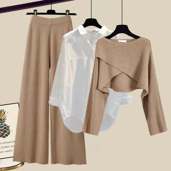 Elle™ | Conjunto confortável de três peças com mangas longas