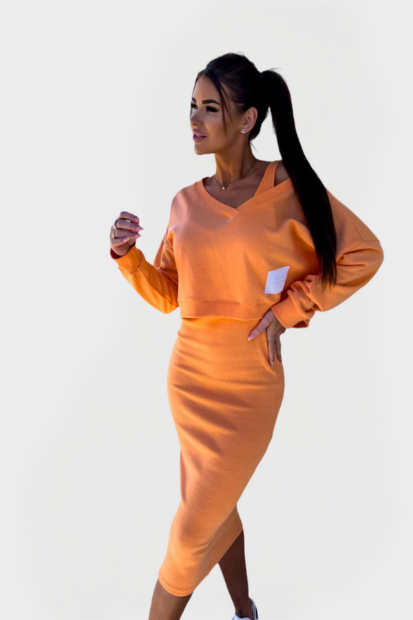 Conjunto de Verão com Moletom com Capuz e Vestido para Conforto e Estilo