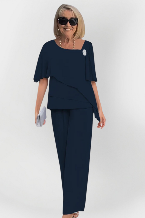 Conjunto Duplo Elegante de Blusa e Calças