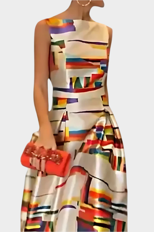 Vestido Maxi com Sensação Linear e Textura Brilhante