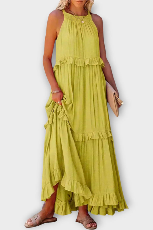 Vestido com Alças Finas e Linha Elegante