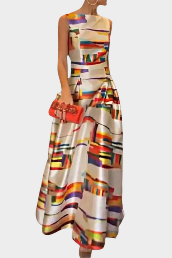 Vestido Maxi com Sensação Linear e Textura Brilhante