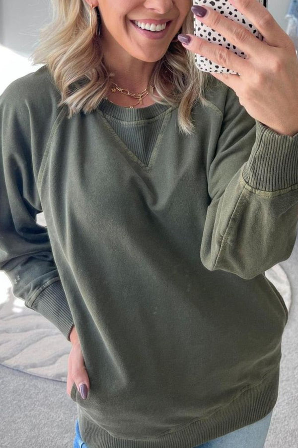 VIOLA - Suéter Canelado com Bolsos