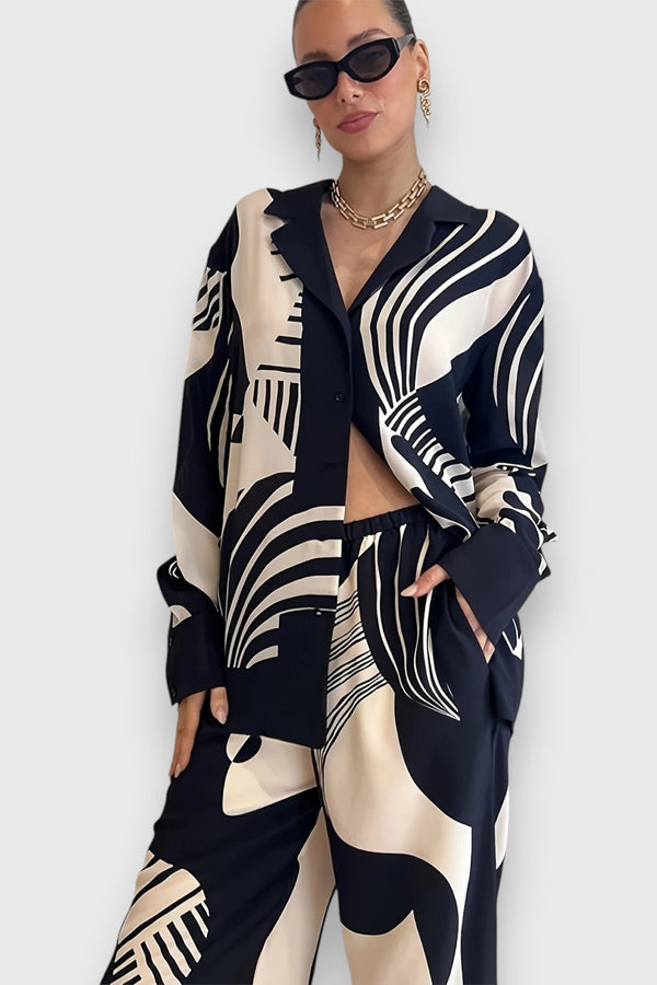 Conjunto de Duas Peças com Design Geométrico Elegante