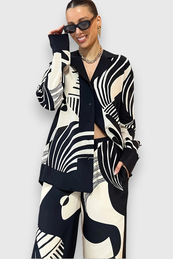 Conjunto de Duas Peças com Design Geométrico Elegante