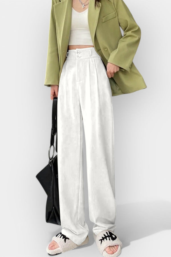 Calças de perna larga no estilo coreano