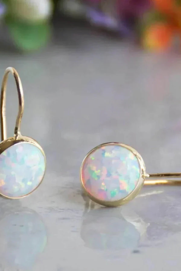 Brincos Antigos com Brilho de Opala | Ouro