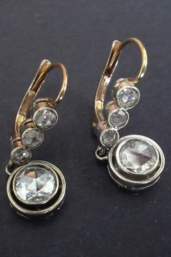 Brincos Antigos de Zircônia Dourados | Ouro