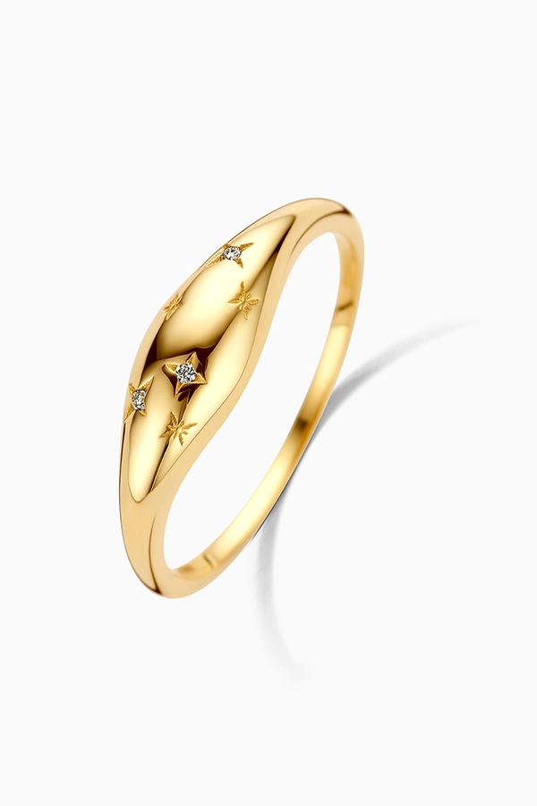 Anel Dome Diamante | Ouro