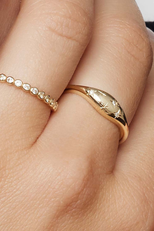 Anel Dome Diamante | Ouro