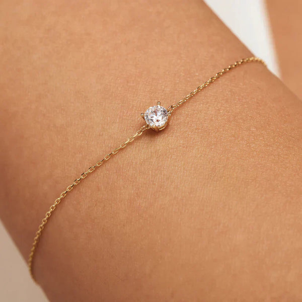 Pulseira de Pedra Moissanite Cléa | Ouro