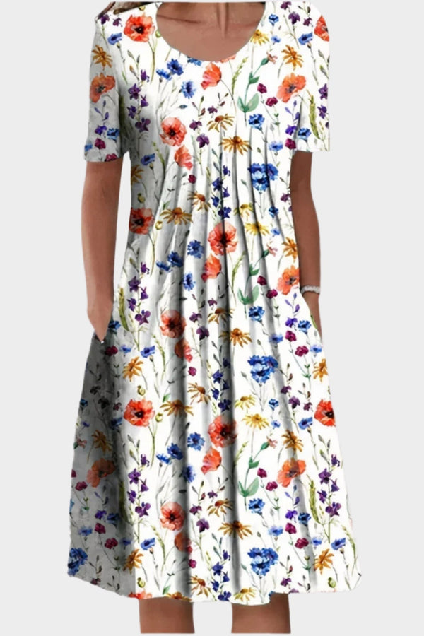 Vestido de Verão com Bordado Floral