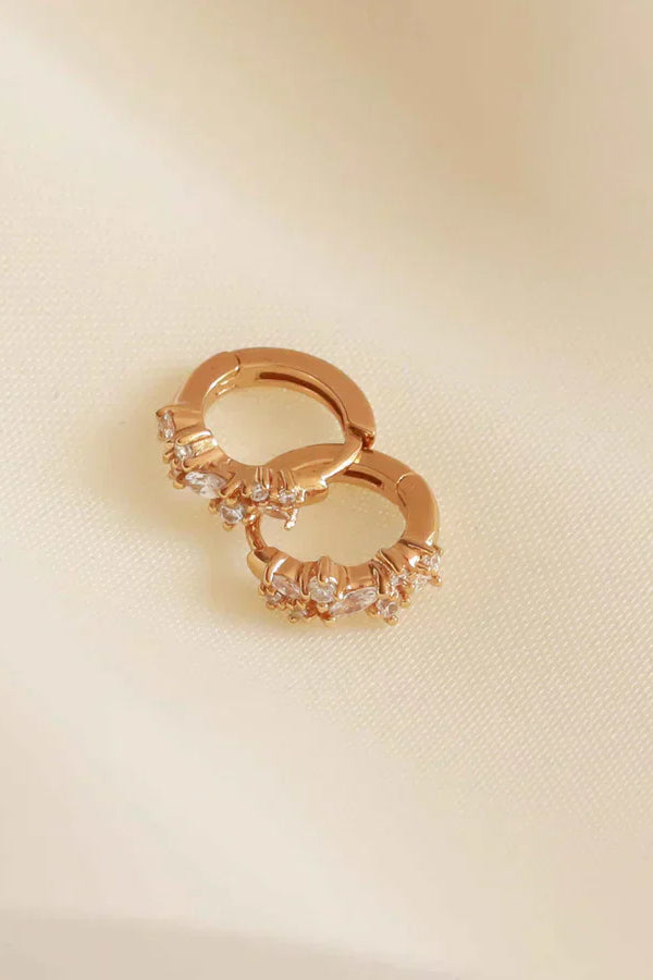 Argolas Cluster de Cristal | Ouro