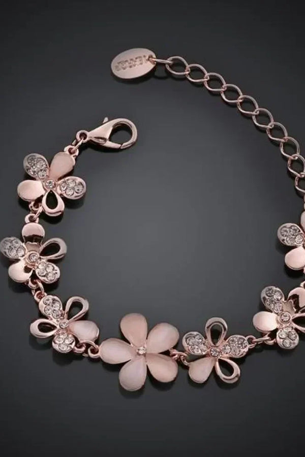 Pulseira de Flor Rosa Antiga | Ouro Rosé
