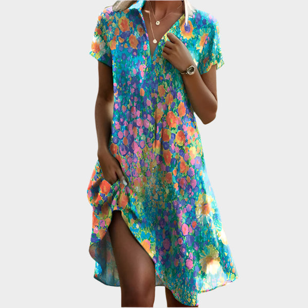 Vintage Boho com decote em V