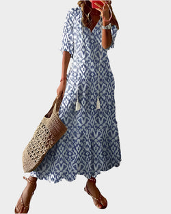 Vestido Vintage com Decote em V