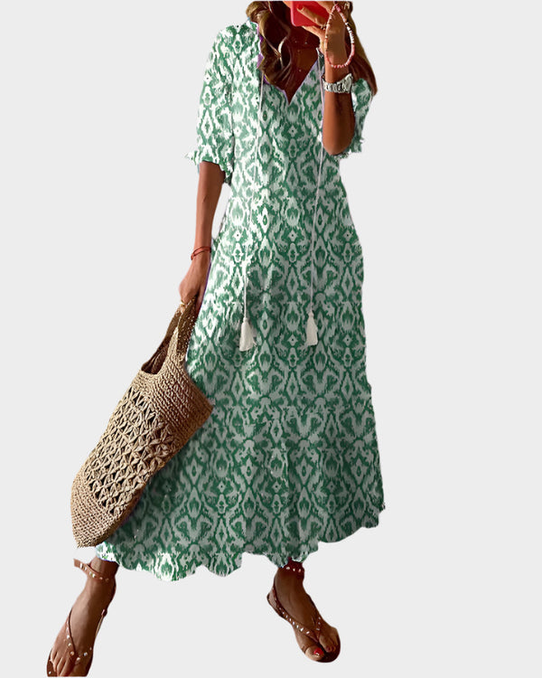 Vestido Vintage com Decote em V