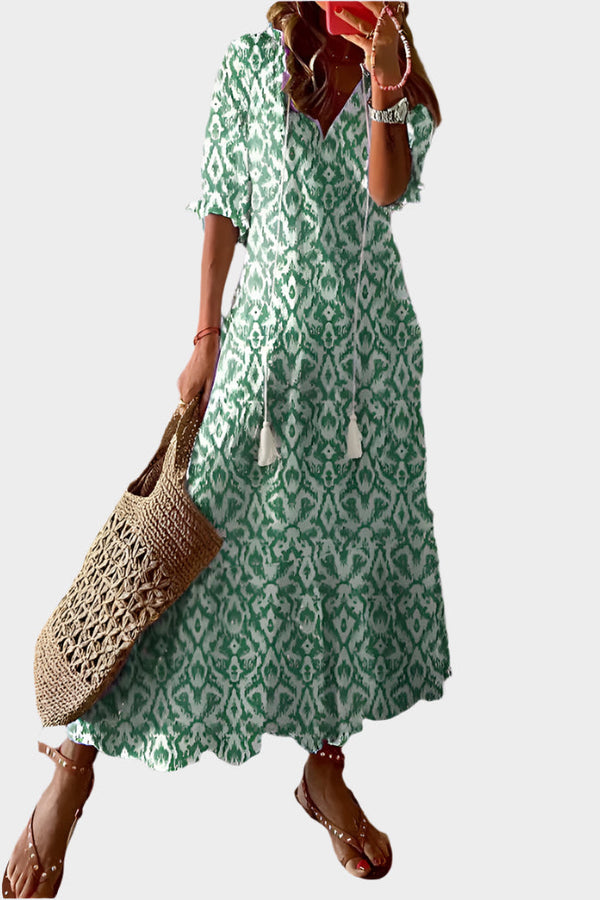 Vestido Vintage com Decote em V