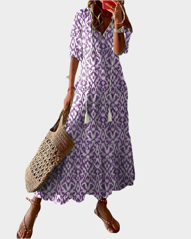 Vestido Vintage com Decote em V