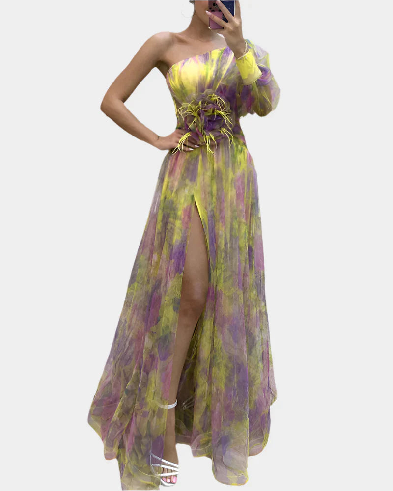 Vestido Romântico com Abertura