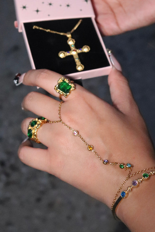 Anel Grosso Dune Esmeralda