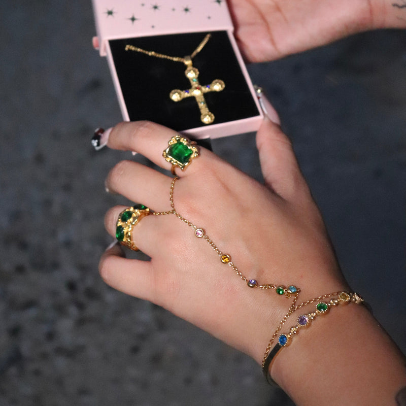 Anel Grosso Dune Esmeralda