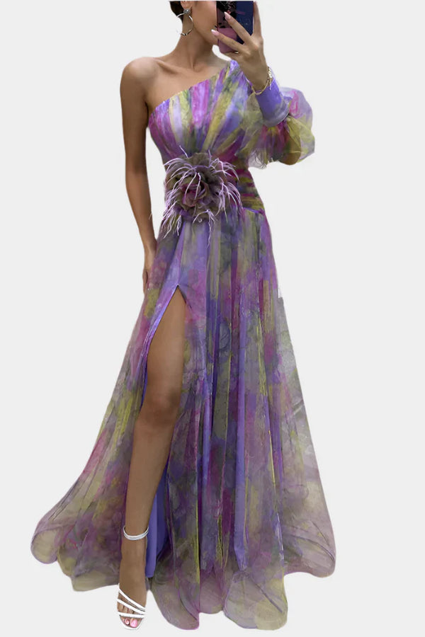 Vestido Romântico com Abertura