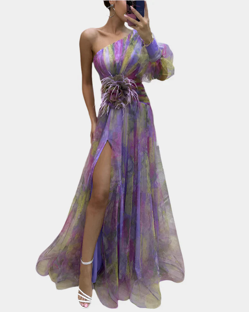 Vestido Romântico com Abertura