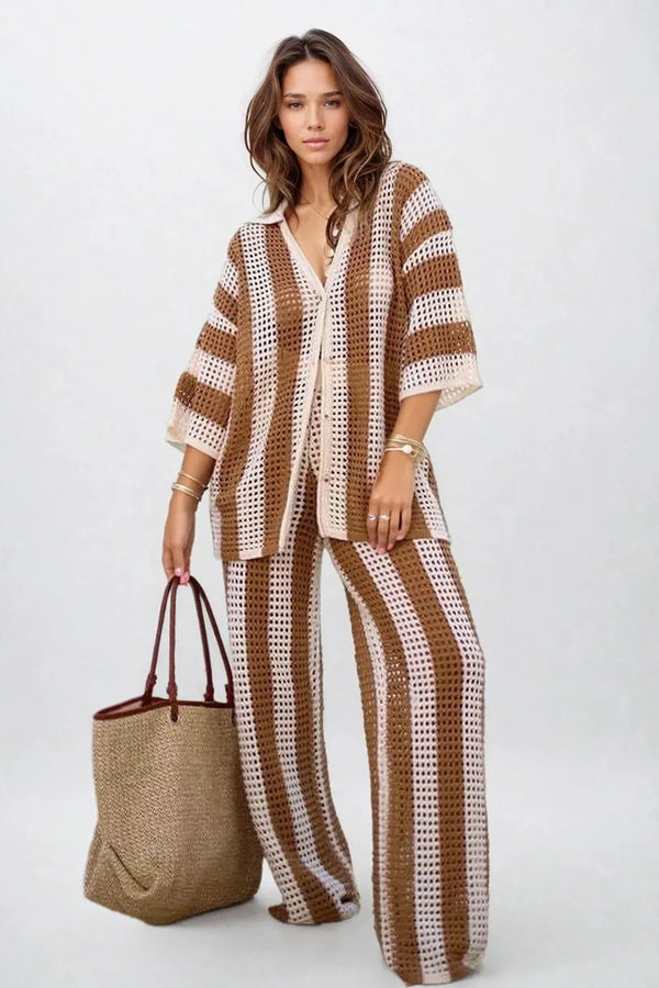 Amelia | Conjunto Listrado Elegante e Confortável