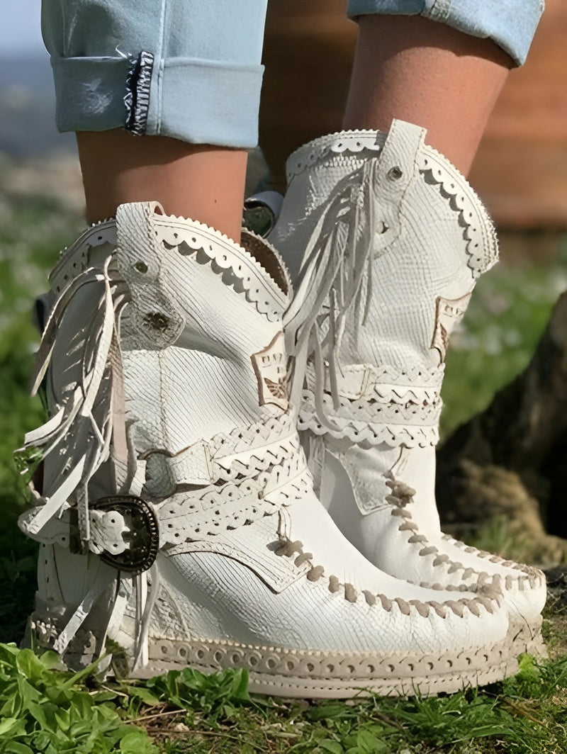 Meri | Botas Boho com Franjas