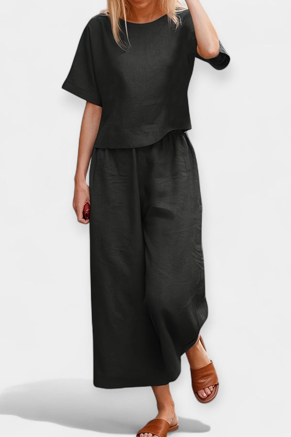 Conjunto de Calças Leves com Blusa de Manga Curta