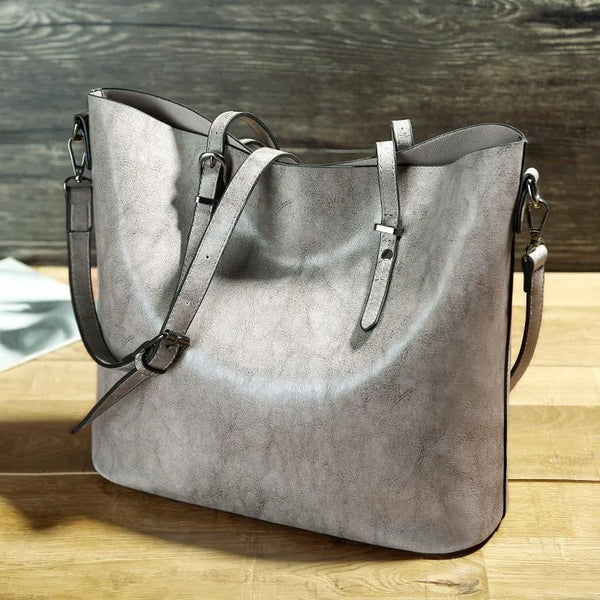 NICOLE™ | Bolsa de Ombro Vintage em Couro Sintético