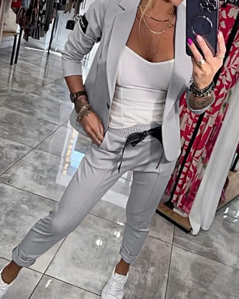 Malou | Conjunto Estiloso de Blazer e Calça Jogger