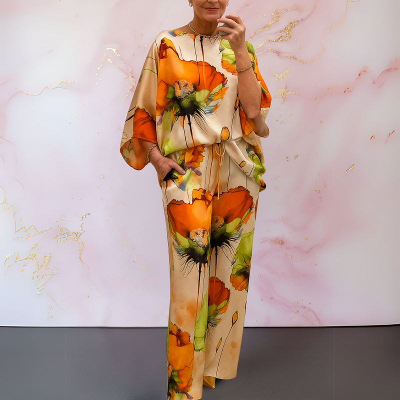 Evangelia | Conjunto Feminino de Duas Peças em Cetim