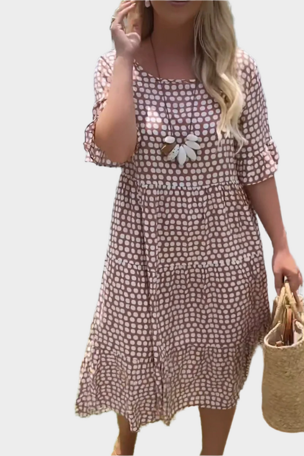 Vestido Midi com Listras Elegantes