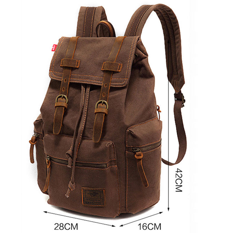 Jackson™ - Mochila Vintage com Múltiplos Bolsos e Aba