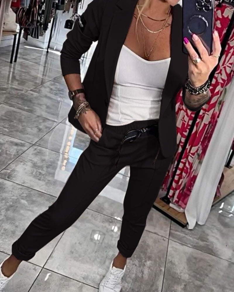 Malou | Conjunto Estiloso de Blazer e Calça Jogger