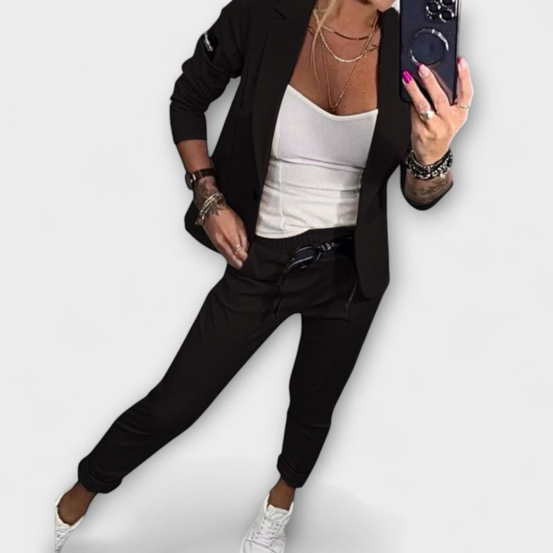 Vionne | Conjunto Elegante de Blusa, Jaqueta e Calças