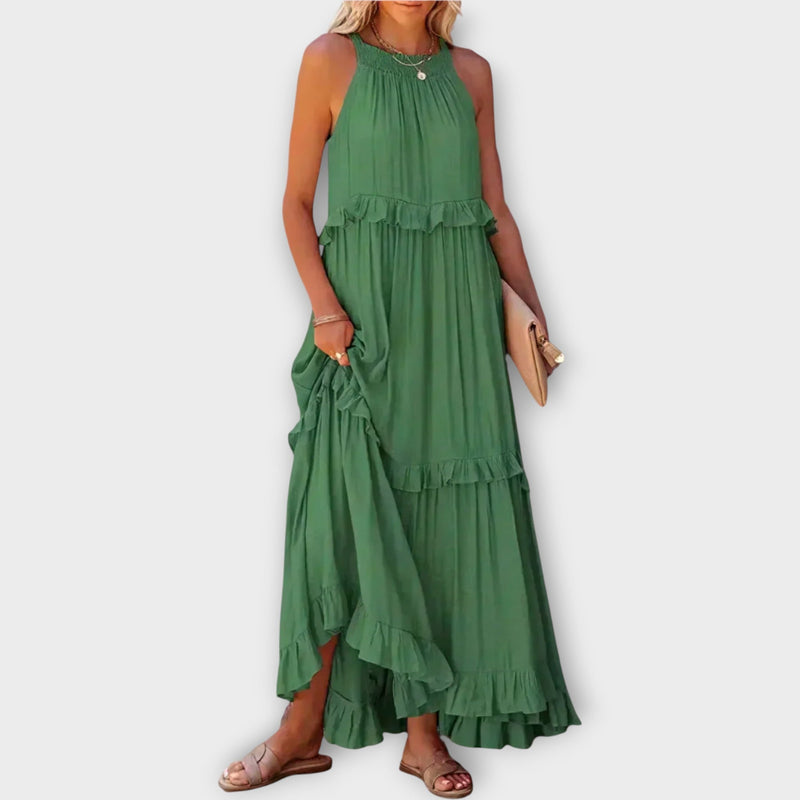 Vestido com Alças Finas e Linha Elegante