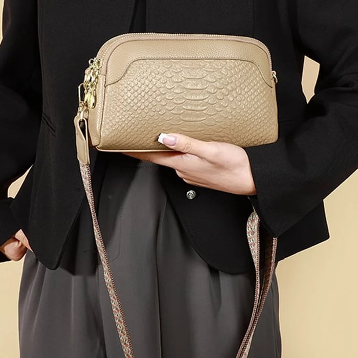 Olivia™ Elegante Encanto | Bolsa Mini Transversal com Estampa Croco