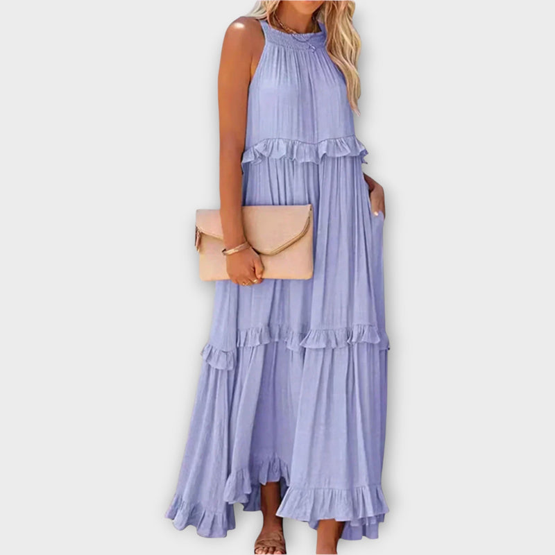 Vestido com Alças Finas e Linha Elegante