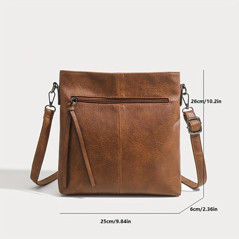 Addison™ Elegância Simples | Bolsa Transversal Quadrada Retrô