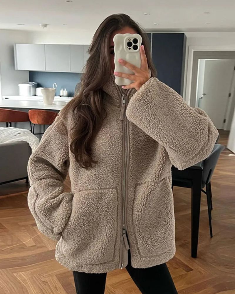 Penelope - Jaqueta Acolchoada Teddy Confortável