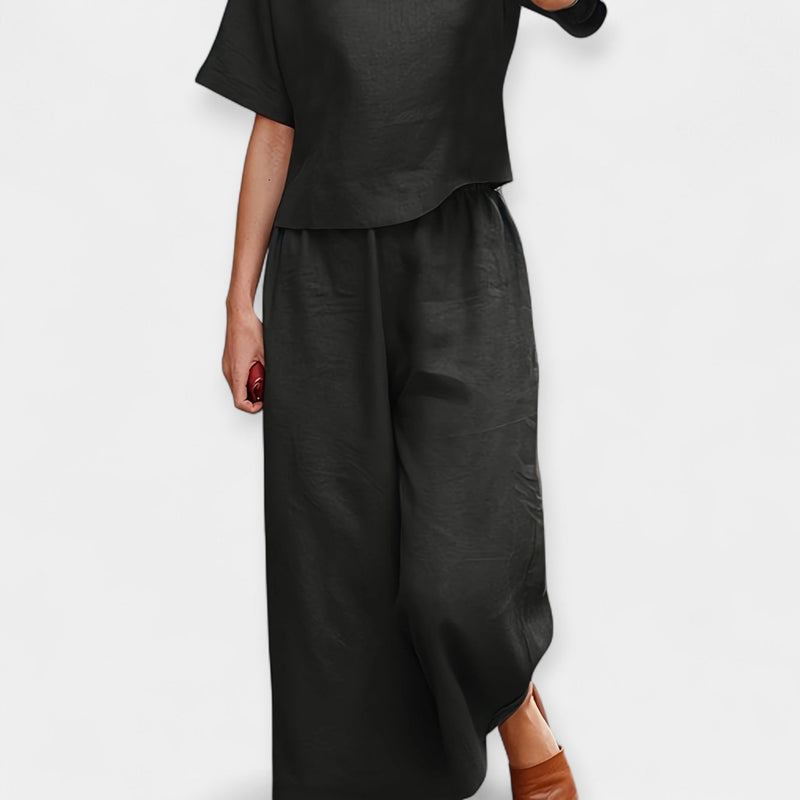 Conjunto de Calças Leves com Blusa de Manga Curta