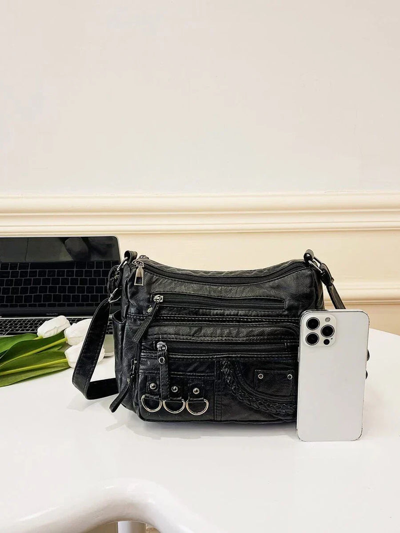 Olivia™ Charme Vintage | Bolsa Macia com Zíper