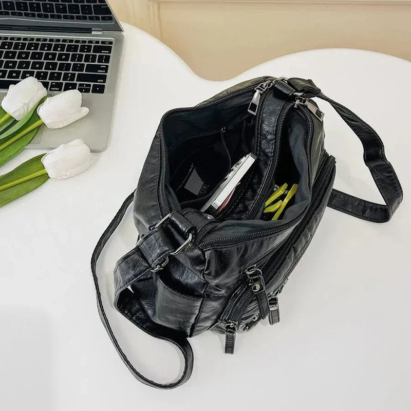 Olivia™ Charme Vintage | Bolsa Macia com Zíper