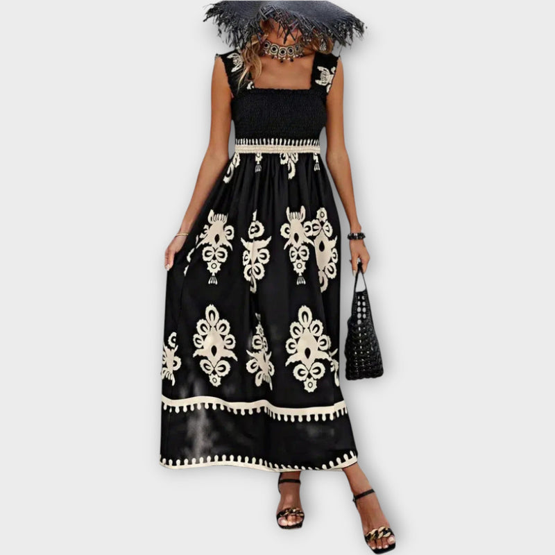 Vestido de Praia Estiloso com Decote Quadrado