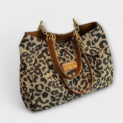 Olivia - Bolsa Tote de Lona Estampa Onça